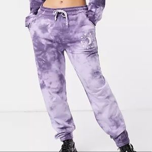 Purple tie dye jogger sweats